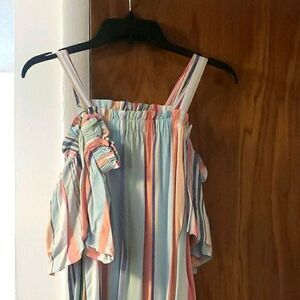 Peyton & Parker Off The Shoulder Striped Shift Dress - XS